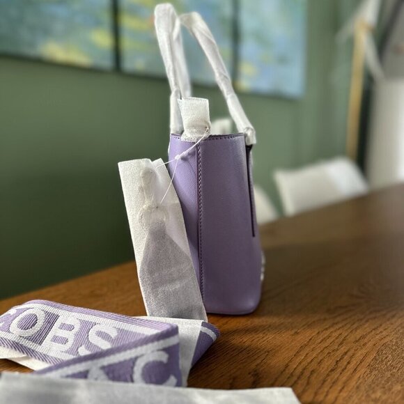 NEW! NWT! Marc Jacobs Trademarc Mini Tote Crossbody -Lavender Soffiano Leather - Picture 4 of 10